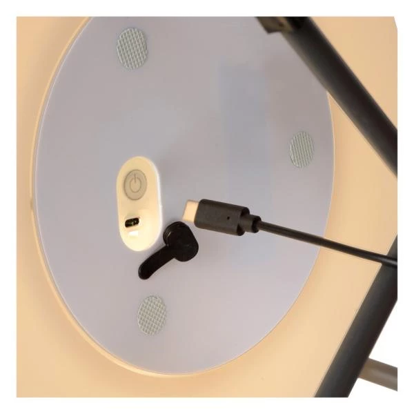 Lucide PYRAMID - Oplaadbare Tafellamp Buiten - Accu/Batterij - LED Dimb. - 1x2W 2700K - IP54 - Antraciet - detail 5